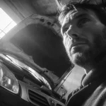 Mécanicien constatant une panne sur un Peugeot Partner Tepee dans un garage