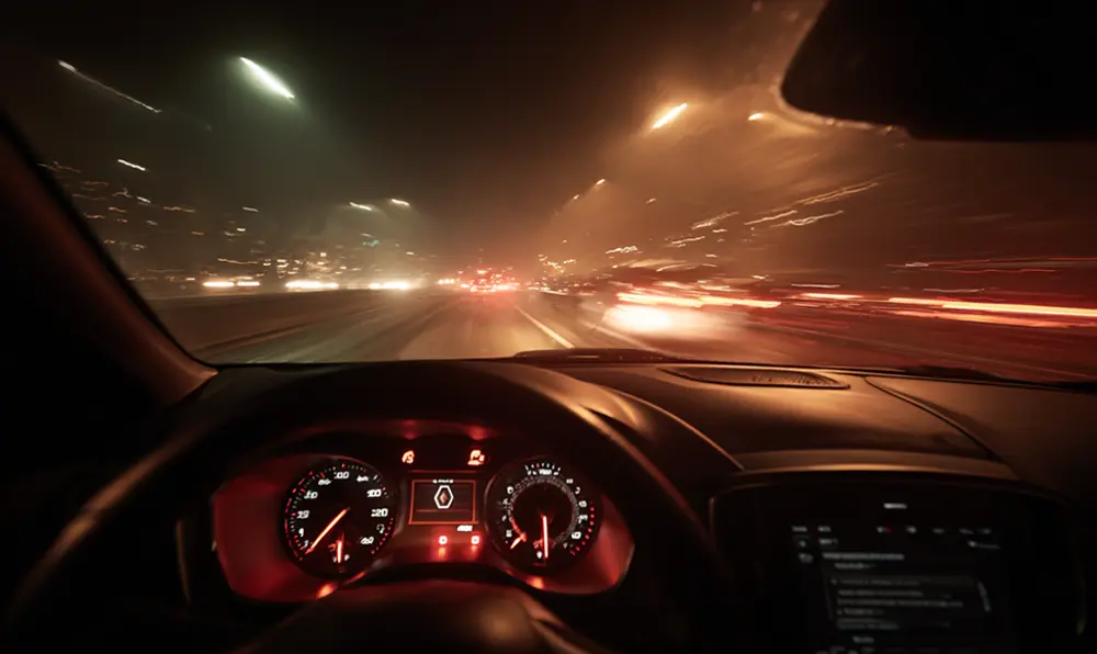 Tableau de bord Renault Megane 3 avec voyant rouge “STOP Risque casse moteur” allumé