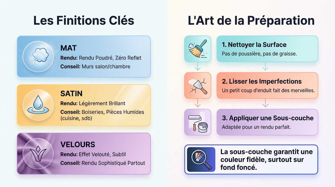 Guide des finitions de peinture et préparation des murs pour vert sauge
