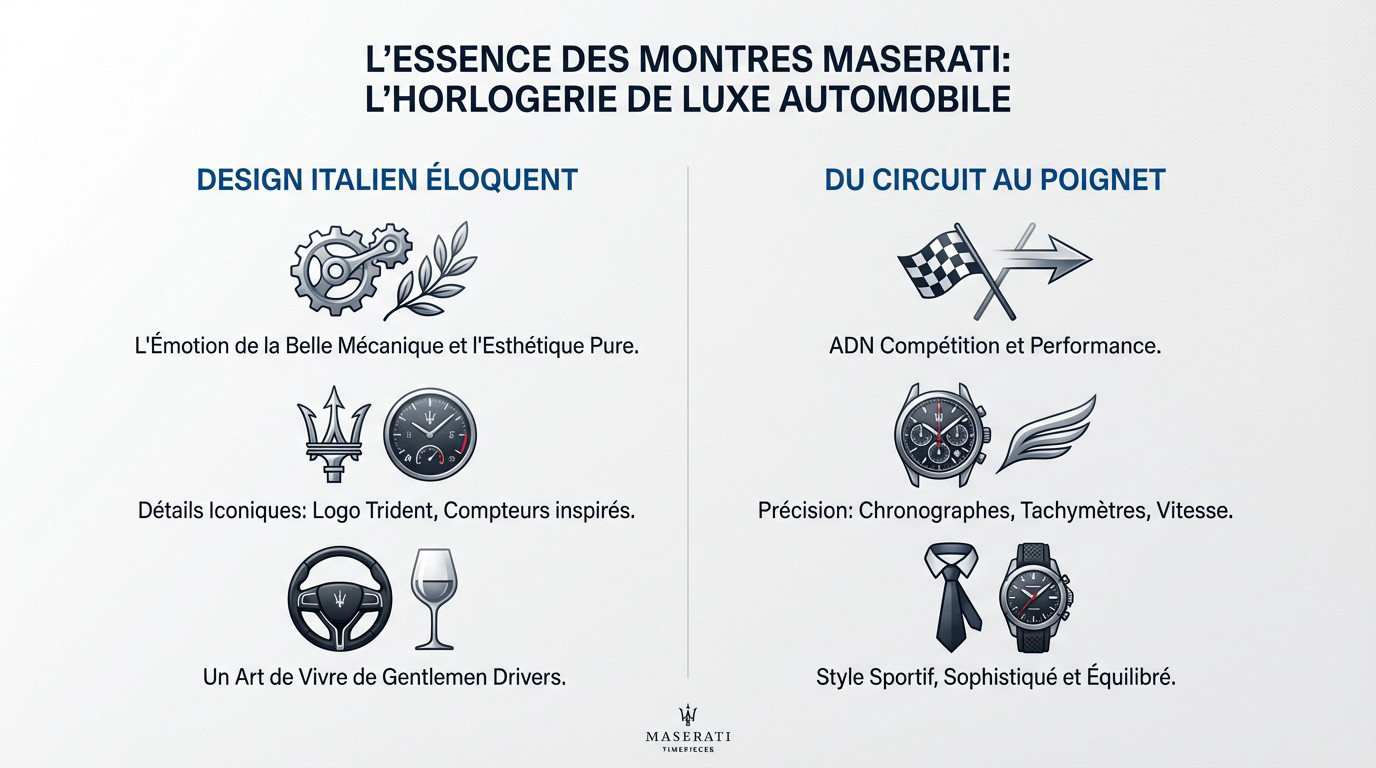 Détail cadran montre Maserati mécanique automobile luxe