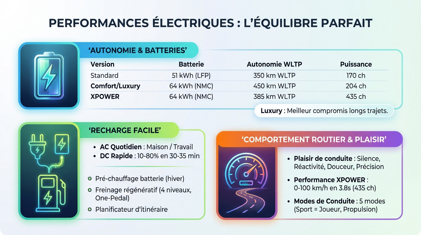 MG4 électrique sur route montrant son équilibre entre performance et autonomie