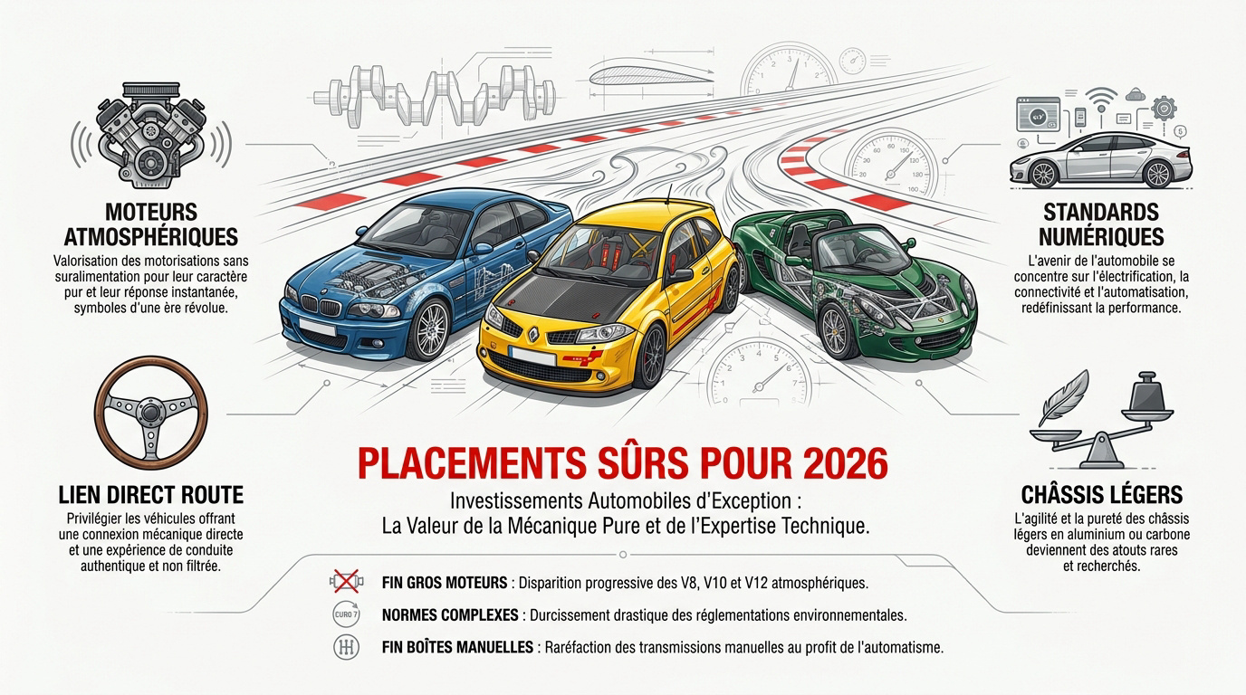 Voiture sportive iconique des années 2000 en mouvement sur route sinueuse
